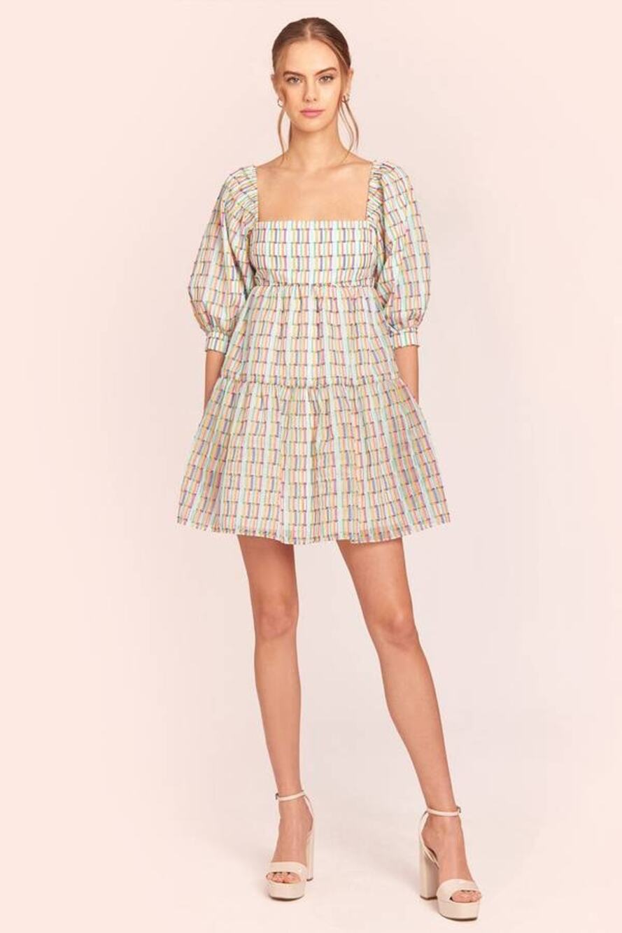 Amanda Uprichard Theodora Mini Dress Carnival M NEW Regal Cottagcore Coquette